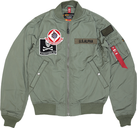 ALPHAINDUSTRIES MA-1 フライトジャケット ブラック　中田商店 MA1 ALPHA TYPE MA-1 ミリタリーショップ 革ジャン 中田商店