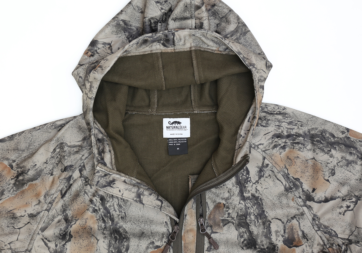 NATURAL GEAR ANORAK HOODIE GRID FLEECE LINER